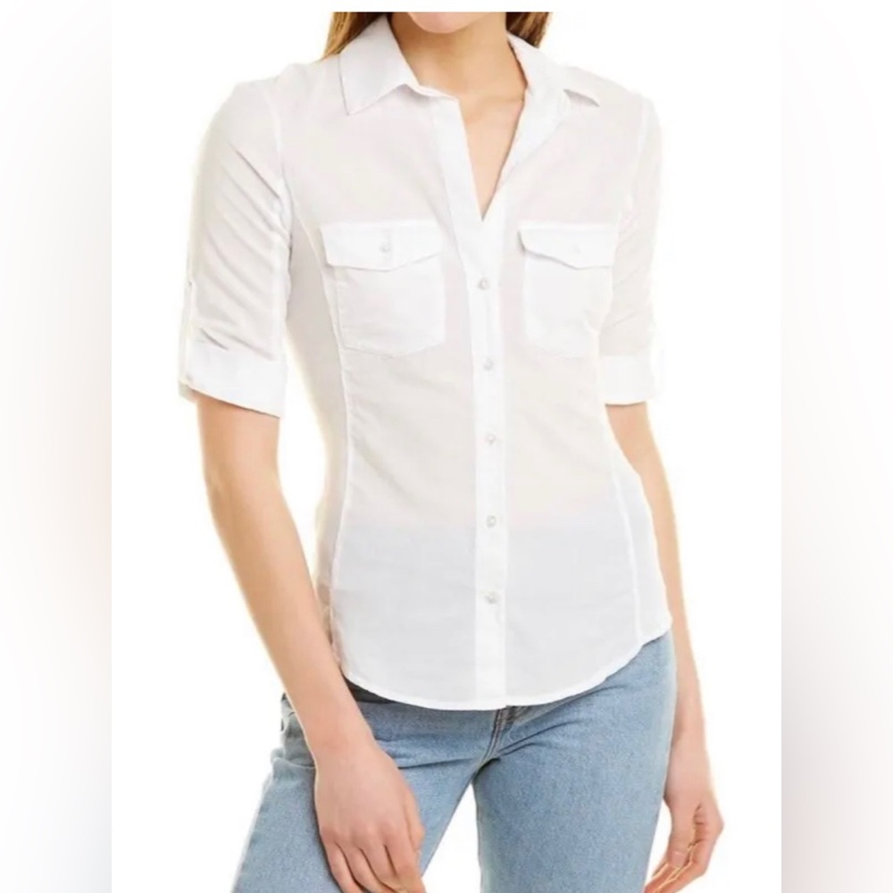 James Perse Contrast Ribbed Standard White
Shirt.